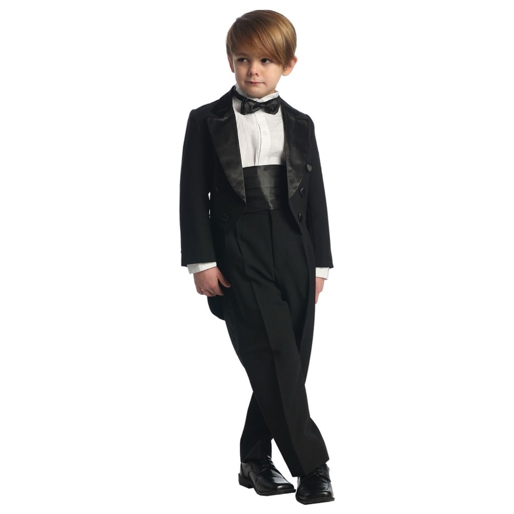 Boys Black 3pc Tuxedo With Tails
